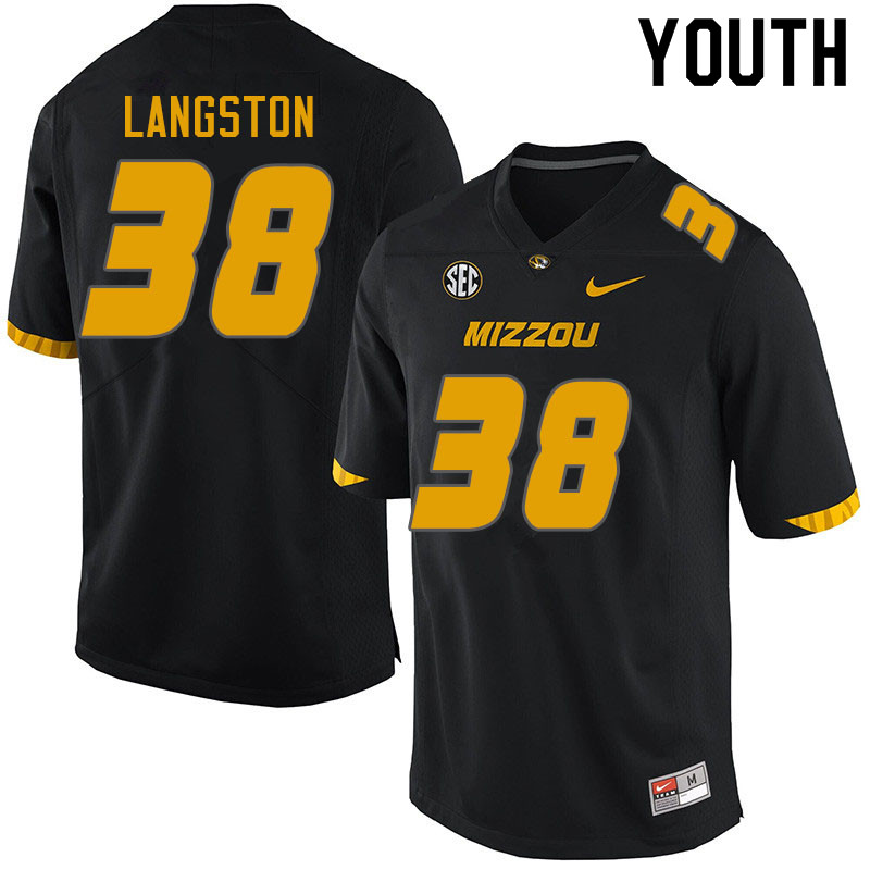 Youth #38 Ben Langston Missouri Tigers College Football Jerseys Sale-Black